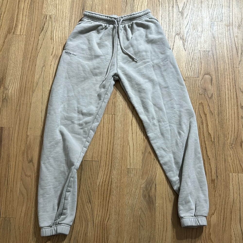 White fox sweatpants tan size Xsmall